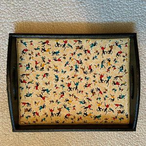 Black Wooded Serving Tray With Handles